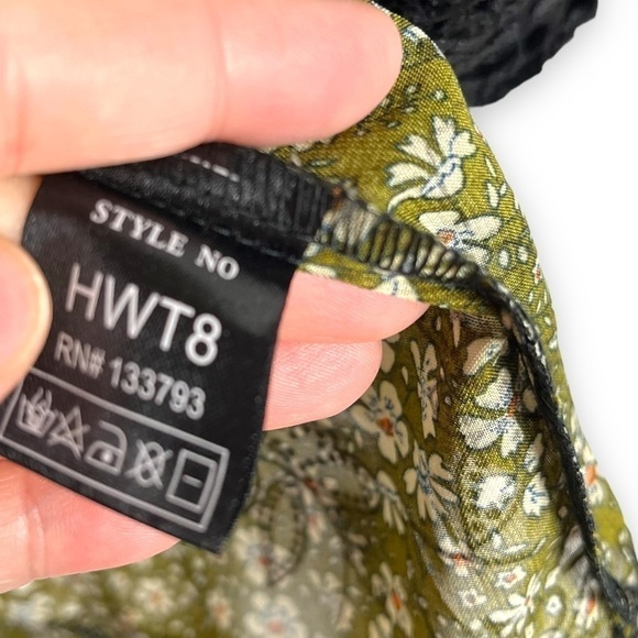 4 for $20 SALE! POL Semi Sheer Embroidered Baby Doll Top, Olive, Size M/L - Picture 6 of 10